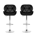 Artiss 2x Bar Stools Gas Lift Padded Leather Black-6
