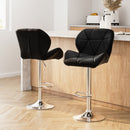 Artiss 2x Bar Stools Gas Lift Padded Leather Black-15