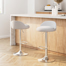 Artiss 2x Bar Stools PU Leather Gas Lift White-1