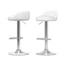 Artiss 2x Bar Stools PU Leather Gas Lift White-7