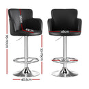 Artiss 1x Leather Bar Stools Swivel Adjustable Gas Lift PU Counter Chairs Black-2