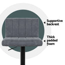 Artiss 2x Bar Stools Vintage Leather Gas Lift Grey-9