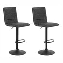 Artiss 2x Bar Stools Gas Lift Vintage Leather Grey-2