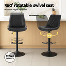 Artiss 4x Bar Stools Kitchen Swivel Gas Lift Counter Chair Diamond Leather Black-4