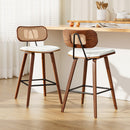 2x Artiss Bar Stools Kitchen Counter Rattan Chairs PU Leather Padding-7
