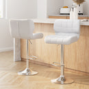 Artiss 2x Bar Stools Gas Lift Leather Padded White-15