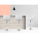 Artiss 2x Bar Stools Gas Lift Leather Padded White-7
