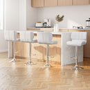 Artiss 4x Bar Stools Gas Lift Leather Padded White-8