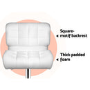 Artiss 4x Bar Stools Gas Lift Leather Padded White-12