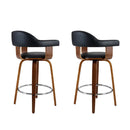 Artiss 2x Bar Stools Leather Seat Wooden Legs-6