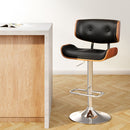 Artiss Bar Stools Gas Lift Leather Black-1