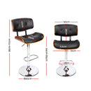 Artiss Bar Stools Gas Lift Leather Black-3