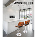 Artiss Bar Stools Gas Lift Leather Black-8