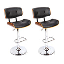 Artiss 2x Bar Stools Gas Lift Leather Black-13