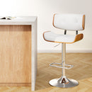 Artiss Bar Stools Gas Lift Leather White-2