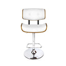 Artiss 2x Bar Stools Gas Lift Leather White-6