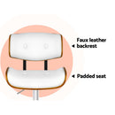 Artiss 2x Bar Stools Gas Lift Leather White-12