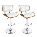 Artiss 2x Bar Stools Gas Lift Leather White-14
