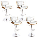 Artiss 4x Bar Stools Gas Lift Leather White-7