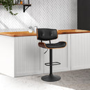 Artiss Bar Stools Gas Lift Leather All Black-8