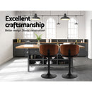 Artiss Bar Stools Kitchen Leather Barstools Swivel Gas Lift Vintage Chairs Black-9
