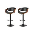 Artiss 2x Bar Stools Gas Lift Leather w/Armrest-7