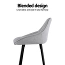 Artiss 2x Bar Stools Upholstered Stool Counter Seat Kitchen Dining Chairs-6