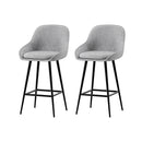 Artiss 2x Bar Stools Upholstered Stool Counter Seat Kitchen Dining Chairs-7