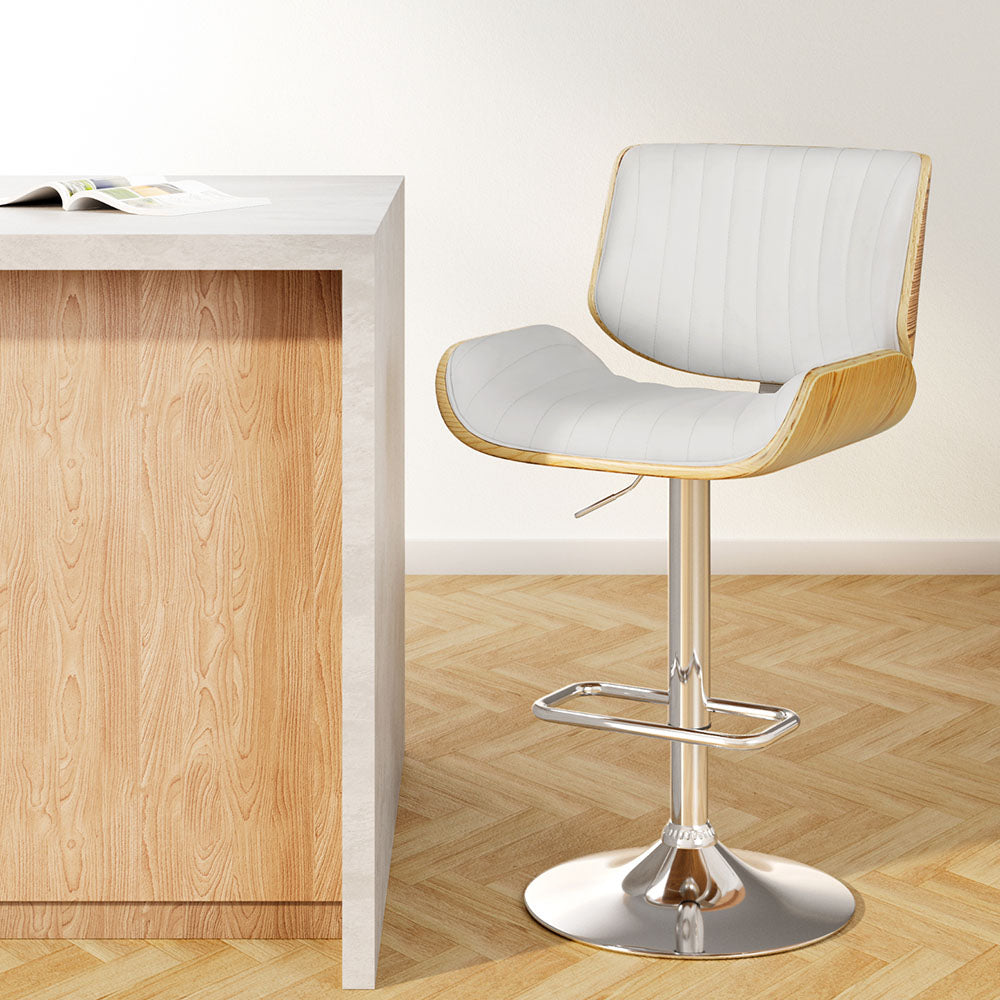 Artiss Bar Stools Swivel Leather Chairs Wooden - 0
