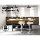 Artiss 2x Bar Stools Adjustable Leather Padded White-5