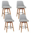 Artiss 4x Bar Stools Swivel Seat Wooden Grey-2
