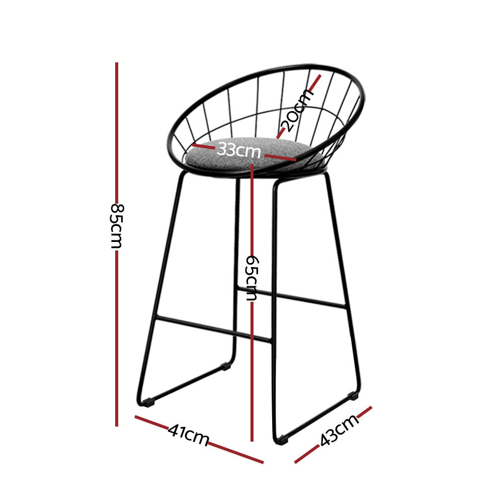 Artiss 4x Bar Stools Padded Seat Metal - 0