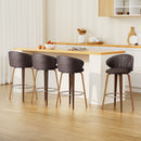 4x Artiss Bar Stools Dining Chairs Contoured Leather Wood Stool-7