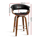 Artiss Bar Stools Swivel PU Seat Wooden-3