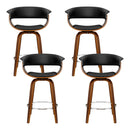 Artiss 4x Bar Stools Swivel PU Seat Wooden-6
