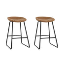 Artiss 2x Bar Stools Kitchen Dining Chairs Counter Stool PU Leather Metal Brown-1