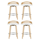 Artiss 4x Bar Stools Swivel Dining Chairs Low Back Counter Seat PU Cushion-3