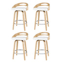 Artiss 4x Bar Stools Swivel Dining Chairs Low Back Counter Seat PU Cushion-7