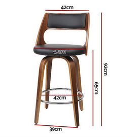 Artiss 4x Bar Stools Swivel Leather Chair 65cm - 0