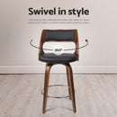 Artiss 4x Bar Stools Swivel Leather Chair 65cm-5
