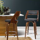 Artiss 2x Bar Stools Swivel Leather Chair 76cm-14