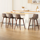 Artiss 4x Bar Stools Vintage Leather Wooden-13