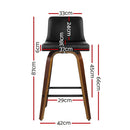 Artiss 2x Bar Stools Swivel Leather Padded Wooden-4