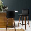 Artiss 2x Bar Stools Swivel Leather Padded Wooden-14