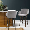 Artiss Bar Stools Swivel Velvet Padded Wooden-14