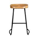 Artiss 2x Bar Stools Tractor Seat 65cm Wooden-5