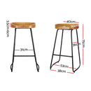 Artiss 2x Bar Stools Tractor Seat 75cm Wooden-4