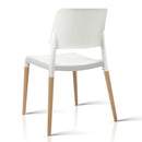 Artiss Dining Chairs Set of 4 Plastic Wooden Stackable White-4
