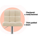 Artiss 2x Bar Stools Leather Gas Lift Beige-11