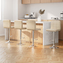 Artiss 4x Bar Stools Leather Gas Lift Beige-13